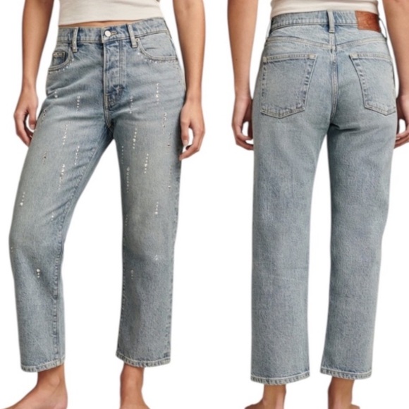 Lucky Brand Denim - Lucky Brand Legend rhinestone 90s loose high rise crop light wash jeans size 25
